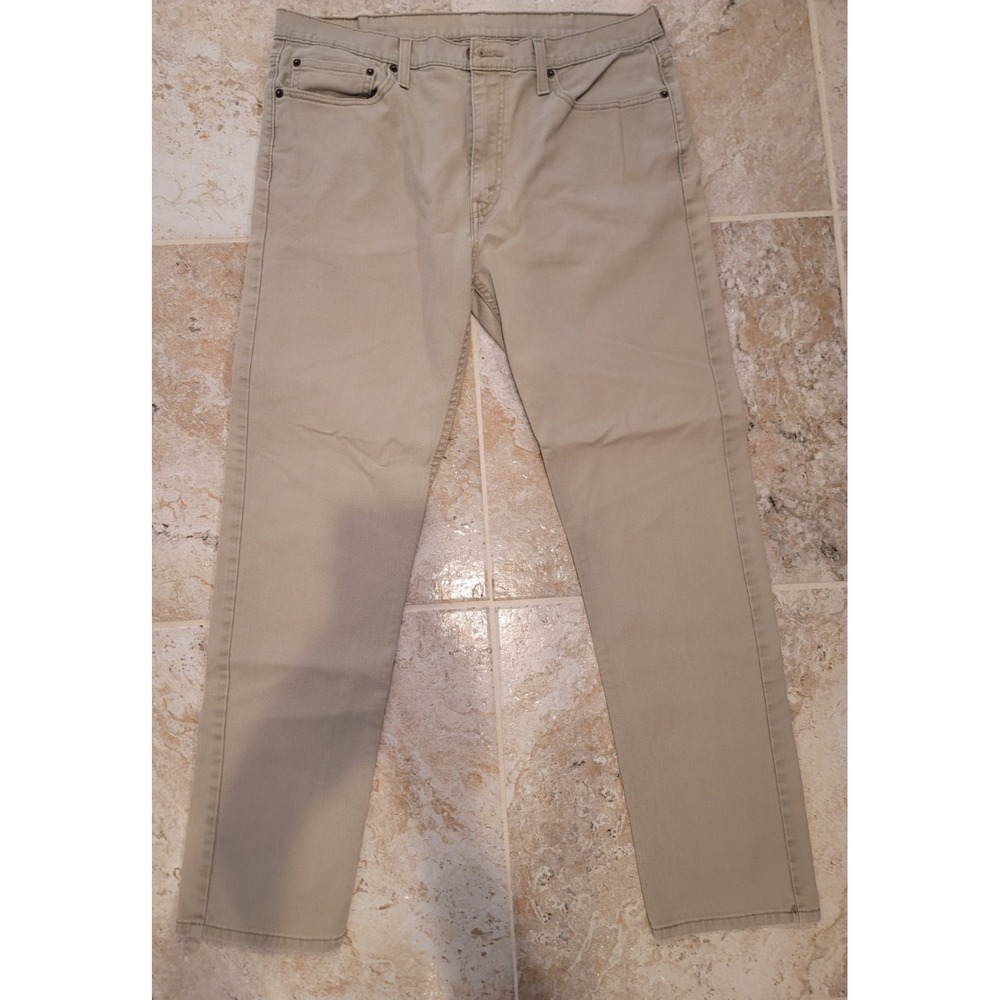 Levis 502 38x34 Jeans Beige/Khaki straight leg stretch one small spot